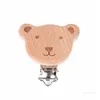 Clip per ciuccio in legno per clip per ciuccio in legno per animali da cartone animato, clip per ciuccio per bambini, modello multiplo T500644