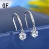 Dangle żyrandol 925 Srebrny test diamentowy Test Mossanite Ear Hooks Perfect Cut 0 5CT D Kolor VVS1 Wedding Drop Earr265y