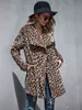 Dicke winter frauen casual elegant faux pelz leopard jacke warme cardigan weibliche plüschmäntel Sweatshirt Oberbekleidung Mantel 210925