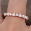 Anéis de casamento Romad CZ Opal Women Fire Stone Ding Ring Band Eternity Band para Jóias de noivado Jóias do Dia dos Namorados R4