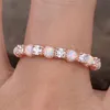 Anneaux de mariage ROMAD CZ Opal Femmes Feu Pierre Bague Éternité Bande Pour Les Bijoux De Fiançailles De Mariée Cadeau De La Saint-Valentin R4