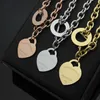 famous brand jewerly 316L titanium Steel 18K gold plated necklace short chain silver man heart necklace pendant for women couple g316x