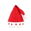 120 pcs iluminação eletrônico conduziu vermelho chapéu piscando estrela de cinco pontos No-tecida tecido Papai Noel Christmas Cap Festas do partido ZA1161