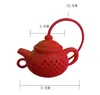 Silicone Tea Infuser Verktyg Tekanna form återanvändbar filter diffusor Hem Teas Maker Kök Tillbehör 7 Färger Gratis Ship