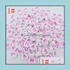 Bijoux en perles en vrac acrylique, plastique, Lucite ! 500 Pcs 7Mm Acrylique Alphabet Mixte Lettre Pièce Ronde Plat Entretoise 15- Style Pick Drop Delivery
