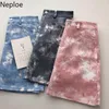 Neploe Mujeres Faldas Mini Cintura Alta Delgada Línea A Jupe Verano Moda Coreana Tie-dye Saia Wild Bodycon Faldas Mujer 210422