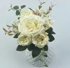 Artificial Flowers Retro Silk Rose Bouquet Hydrangea Peony Vintage Bride Holding Fake Plants Home Wedding Decoration Accessories GC579