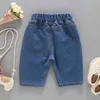 Dżinsy dla dzieci solidne jeansy dla dziewcząt w stylu swobodnym dżinsy dla dziewcząt letnie ubrania dzieci 210412