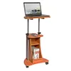US-amerikanische Lagermöbel SIT-to-Stand Rolling-höhenverstellbarer Laptop-Warenkorb mit Lagerung, Woodgrain A37