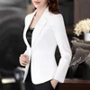 (made by yihaodi) 2021 spring and Autumn New Korean Mini suit women's long sleeve short slim casual temperament White Mini suit X0721