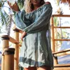 Cotton Beach Dress Cover Up White Sarong Swim Cover-Ups Långärmad Beachwear Off Shoulder Bikini Kvinnor Coverup Tunika