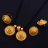 Anniyo Etiopski zestaw biżuterii wisiorka linowa pierścionka kolczyka złoto kolor Erytrea afryka