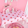 Rectangular Princess Tablecloth With Ball Cartoon Pattern Dining Kawaii Pink Table Cloth Cover Birthday Gift Party Decorations 210626