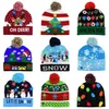 Led Christmas Stickad Pompom Beanie Hat Tröja Vinter Ftival Light-up Caps Kids Adults Xmas Party Gifts Caps