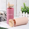 500ml Tumbler Water Bottle with Bamboo Lid Straw Silicone Protective Sleeve Cup BPA Free Heat-resistant Glass