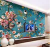 Anpassade tapeter 3D kinesiska stil blommor och fåglar bakgrund väggdekor målning vardagsrum ingång 3d tapeter