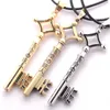 Anime attack på Titan Erens halsband Shingeki Nej Kyoujin Key Pendant Aot Cosplay Vintage retro smycken hela