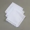 Hand-made Graffiti Pure Cotton Handkerchief White Lace Thin Handkerchiefs DIY Lace Heart-shaped Side Party Decoration Cloth Napkin WH0087