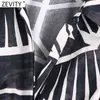 Women Vintage Black White Tie Dyed Printing Hem Knot Short Smock Blouse Female Kimono Shirts Chic Crop Blusas Tops LS9239 210420