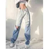 Jeans Women's High Waist Loose Drape American Retro Tiggare Wide Leg Pants Mopping Pants 210422