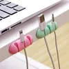 Zelfklevende kabelwinder Siliconen Effen Kleur Kabelhouder Desktop Wire Wrapped Cord Organizer Desk Set Office-accessoires