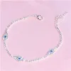 Cristal Rhinestone Mal Eye Charme Anklet Bracelete Para As Mulheres Meninas Verão Praia Pé Jóias Moda Vintage Demônio Olhos Acessórios Presente