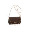 Crossbody Bag Favorite Ombro Bolsas 40718 Corrente Bolsa de Luxo Cruz Cruz Bolsa de Brown Flor Verificador Branco Textura de Couro de Couro Mulheres Embreagem Clássica Carteira