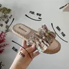 Zapatillas de playa de verano para mujer, chanclas de lino transpirables, zapatillas informales de lino para mujer, sandalias con lazo Floral, zapatos de interior 2021