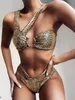 Nyaste sexiga bikini 2021 Snake Women Beach Set Luxury Design Badkläder Sexi Kvinna Baddräkt Baddräkt