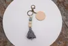 Foreign trade beaded food grade silicone bead keychain can be printed round pendant key ring multi-color optional