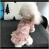 Apparel Supplies Hem Garden Drop Leverans 2021 Lyxig tröja Mjuk Elegant Pet Dress Winter Puppy Overcoat Bowknot för liten hund kattduk