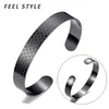 Bracciale ID avviso modello incrociato personalità Bracciale in acciaio inossidabile colore nero argento per uomo Bracciale 240g