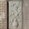 壁紙カスタム3D壁の壁画壁紙花の花瓶エンボスリビングルームの入り口の背景Po Painting Papers家の装飾