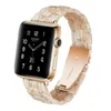 Luxo tartaruga shell resina esporte pulseira pulseira pulseira para maçã relógio série 2 3 4 5 6 7 se bracelete de aço inoxidável pulseira iWatch 42mm / 44mm / 45mm