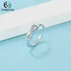 2021 Trend Stainless Steel Adjustable Bow Set With Diamonds Wedding Anniversary Rings For Women Korean Fashion Exquisite Gifts X0715