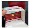 move2020 Wholesale 202122 Luxury Watch boxes Square Red box For Watches Booklet Card Tags And Papers In English