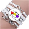 Bracelets de charme Bijoux Enfants Sensibilisation à l'autisme pour les enfants Embrassez l'incroyable bracelet en cuir pour garçon et fille Livraison directe inspirante 2