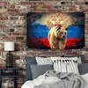 Rússia Orgulho Bear Bandeira Bandeira Arte Decoração Home Suspensão Bandeiras 4 Gromments em Cantos 3 * 5FT 96 * 144cm Inspirational Wall Decor Pintura de parede Pôsteres