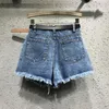 DEAT Personality Irregular False Pocket Hem Front Skirt Back Pants Denim Shorts Women Ew Fashion Tide Summer GD895 210428