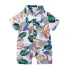 Beach Floral Baby Boys Pagliaccetto Summer Pagliaccetti a maniche corte Abbigliamento per bambini Tuta Tuxedo 210413