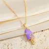 Pendant Necklaces 1 Pcs Lucky Heart Cream For Women Christmas Gift Jewelry Trendy Cartoon Cute Candy Color Choker Clavicle Chain