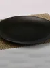 反秋黒メラミンラウンドトレイディナープレート皿食焼きステーキプレートデザートティーテーブルウェア