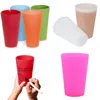 NEWReusable Silicone Wine Glasses Portable Printed Outdoor Beer Drinking Cup for Travel Picnic Pool Camping EWD6630