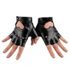 Femmes mode PU cuir noir demi doigt gants Cool en forme de coeur creux sans doigts gants garçon gants pour Fitness