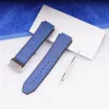 2519mm Real Cow Leather Rubber Watch Strap Silver Gold Clasp Black For Hub Strap For Big Bang Belt Watch Band med Tools234e