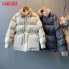 Femmes Solide Col De Fourrure Oversize Parkas Avec Taille Ajuster Hiver Femelle Épais Noir Manteau Chaud Pardessus ASF65 210416