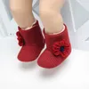 2018 Winter Warm Knit Boots Toddler Infant Soft Sole Shoes Flower Baby Shoes Baby Girls Boot Newborn Boots 0-18m G1023