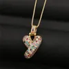 Colorful Rhinestone Letter Necklace Hip Hop jewelry Alloy Crystal 26 Alphabet Pendant Necklaces Choker Charms Accessories