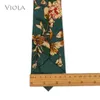 Design Vintage Green Red Floral 7cm Chiffon Print NeckTies Mens Suit Tuxedo Dress Party Dinner Banquet Casual Accessory Gift Neck Ties