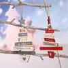 2021 Weihnachtsdekorationen, Baumschmuck, farbiges Holz, lasergehöhlte englische Buchstaben, kreatives Weihnachtshandwerk